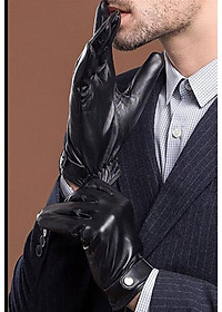 Găng tay nam da cừu BHY8791 Bao tay da thật nam. Lót lông giữ ấm, cán gió, chống ngấm nước. Hàng chính hãng