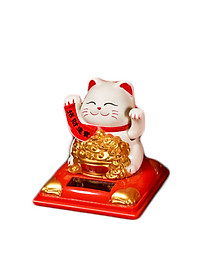 Mèo Thần Tài Ôm Hũ Vàng, Túi Vàng Vẫy Tay Dùng Pin Năng Lượng Mặt Trời - HENRYSA