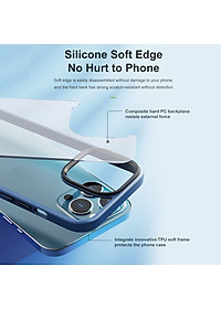 Ốp lưng chống sốc viền cao su cho iPhone 14 Pro Max (6.7 inch) thiết kế mặt lưng trong suốt Hiệu Rock hybrid Protective Case (độ đàn hồi cao, bảo vệ toàn diện, tản nhiệt tốt) - hàng nhập khẩu