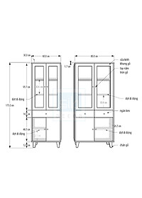 Tủ Gỗ Kết Hợp Cửa Kính Thương Hiệu SIB Decor Đa Năng, Hiện Đại KG45