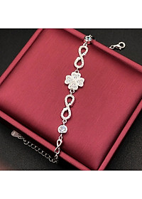 Vòng Tay , Lắc Tay Nữ Bạc 925 Cỏ 4 Lá Đính Đá May Mắn BẠC HIỂU MINH LTU434