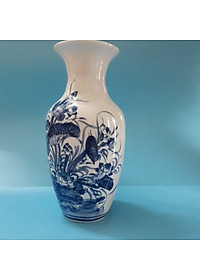 Bình hoa sứ bát tràng họa tiết họa tiết Hoa sen, Ngư ông (cá chép)  49cm (Giao hàng ngẫu nhiên)