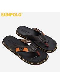 Dép Kẹp Xỏ Ngón Nam Da Bò SUNPOLO KEP026 Đế cao su bền bỉ