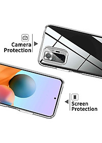 Ốp lưng silicon dẻo cho Redmi Note 10 Pro 4G hiệu Ultra Thin trong suốt mỏng 0.6mm độ trong tuyệt đối chống trầy xước - Hàng nhập khẩu