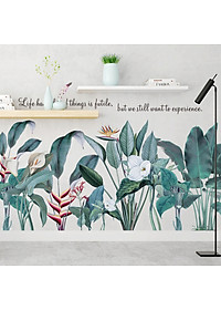 Sticker Giấy Dán Tường Decal Dán tường Mẫu Hoa Lá Cực Xinh ZH020