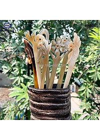 Trâm cài tóc bằng sừng hàng VJP (HH603) Được đục khắc tinh tế, đủ hình dáng độc đáo