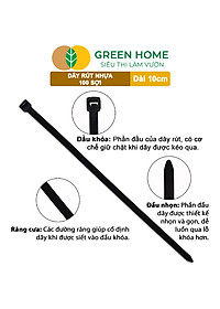 Dây rút nhựa, D10cm, bao 100 sợi, màu đen, siêu bền, dẻo, làm giàn, đỡ trái, cố định hàng rào, dây cáp điện |Greenhome