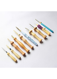 Kim Thêu Nổi Thêu Len Kiểu Oxford Dùng Len Đơn Cỡ Vừa Cán Gỗ Dành Cho Người Mới Bắt Đầu Oxford Punch Needle #8 Fine for Beginner