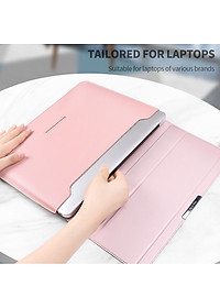 Túi chống sốc bao da laptop macbook kiêm giá đỡ tản nhiệt kèm ví đựng sạc chuột
