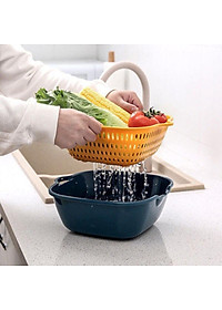 Sét Rổ 6 Món Chất Liệu Nhựa Cao Cấp, Bộ Rổ Kèm Chậu Đựng Đồ Đa Năng - Hàng loại 1.  Chính Hãng MINIIN