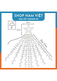 Đèn Sao Thả 9 Dây Năng Lượng Mặt Trời Trang Trí Giáng Sinh, Năm Mới