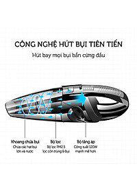 Máy hút bụi cầm tay không dây loại sạc pin dùng cho gia đình XC628 - lực hút 3200kpa - dung lượng 2200mAh - có thể hút bụi khô và nước - màu xám đen - Hàng Chính Hãng