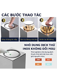 Lọ đựng tăm inox 304 DandiHome nắp bấm đóng mở hoàn toàn kín