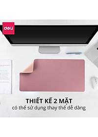 Bàn Di Chuột - Miếng Lót Chuột Hai Mặt Da PU Chống Nước Deli - Kiêm Deskpad Thảm Da, Trải Bàn Làm Việc - Nhiều Kích Cỡ Màu Sắc - Hàng Chính Hãng - VS782 VS783