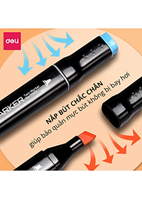 Bút màu marker chuyên nghiệp Deli -kèm túi vải - 30/40/60/80 Màu - 70806
