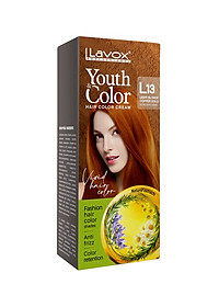 Đồng Ánh Vàng - Combo 2 Kem Nhuộm Tóc Màu Thời Trang Lavox Youth&Color L13 Đồng Ánh Vàng + L24 Nâng Tông Màu (Sử Dụng Màu L24 Để Nâng Tông Màu Tóc Trước Khi Nhuộm Màu L13 Đồng Ánh Vàng)