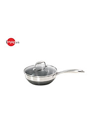 Chảo chống dính bếp từ iMat Hybrid kết hợp giữa lớp phủ điêu khắc chống dính Daikin và inox 430 chống xước