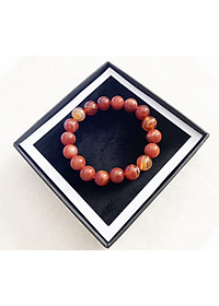 Vòng tay mã não đỏ 10 ly, vòng tay phong thủy đá thạch anh ( mẫu mới )