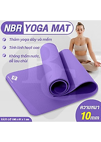 BG Thảm tập Yoga,GYM chuyên dụng dày 10mm  cao su NBR nguyên khối, độ đài hồi tốt, chống lún, Chống trơn trượt, độ bám cao, ngăn ngừa hôi và ẩm mốc (hàng nhập khẩu)