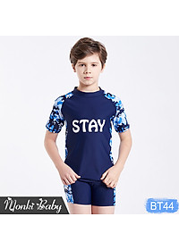 Bộ đồ bơi bé trai lớn size đại đến 68kg kèm mũ, chất thun bơi lạnh co giãn 4 chiều, chống tia UV, giữ nhiệt tốt | BT44