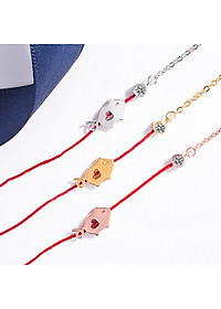 Vòng tay chỉ đỏ kim vàng con heo dễ thương