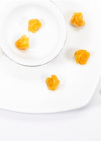 Charm hoa mẫu đơn đá thiên nhiên làm mặt nhẫn, mặt dây chuyền, bông tai, vòng tay - Ngọc Qúy Gemstones