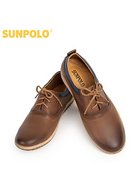 Giày nam Da bò Buộc dây SUNPOLO SPH424 (Xanh navy, Nâu)