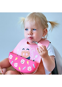 Yếm silicon ăn dặm cổ dán cho bé Marcus & Marcus, từ 6 tháng