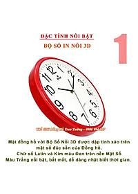 Đồng Hồ Treo Tường EASTAR Cao Cấp Tròn – Số Dập Nổi Máy KIM TRÔI – Bảo Hành 2 Năm – Tặng Pin Maxell