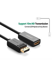 Ugreen UG40363MM137TK Màu Đen Cáp chuyển đổi DisplayPort sang HDMI V1.4 hỗ trợ phân giải 4K 2K - HÀNG CHÍNH HÃNG