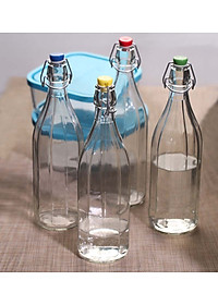 Chai thủy tinh nắp cài Bormioli Rocco Oxford 1L – Kín hơi tuyệt đối, đựng mật ong – đồ uống – Hàng nhập Italy