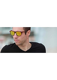 Kính mát thể thao Unisex Tifosi Swank - Gọng Woodgrain, Tròng Smoke Yellow