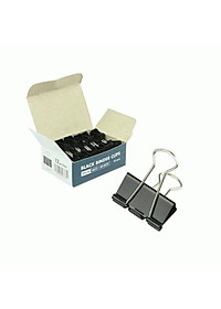 Kẹp bướm, kẹp giấy đen Hồng Hà 19mm (hộp 12 chiếc) - 6633