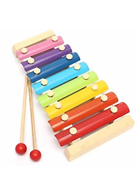 Combo Đồ Chơi Gỗ Giá Rẻ 4 món: Luồn Hạt - Con Sâu Gỗ - Đàn Gỗ 8 Thanh - Cầu Vồng Phát Triển Trí Tuệ Cho Bé