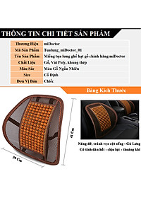 Miếng Tựa Lưng Ghế Hạt Gỗ - Miếng Tựa Lưng Ghế Ô Tô, Xe Hơi - Hàng Chính Hãng miDoctor - Màu Gỗ Ngẫu Nhiên