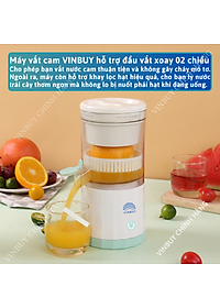 Máy vắt cam tự động, máy ép cam, máy ép hoa quả đa năng nhỏ gọn dung tích lớn, pin sạc không dây tiện lợi di chuyển - Hàng chính hãng - VinBuy