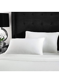 Cặp vỏ gối lông vũ Ánh Sao màu trắng sọc satin