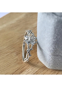 Nhẫn Nữ Bạc 925 Cỏ 4 Lá Đính Đá Xinh Xắn Bạc Hiểu Minh NU497