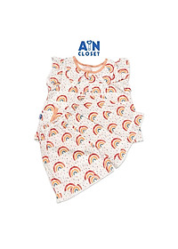 Bộ quần áo ngắn bé gái họa tiết Cầu vồng viền cam cotton - AICDBGQBYS94 - AIN Closet