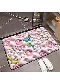 Thảm Lau Chân, COMBO 2 CHIẾC, Thảm Chùi Chân 3D Hoạ Tiết Siêu Đẹp, Thấm Nước Tốt, Đế Chống Trượt