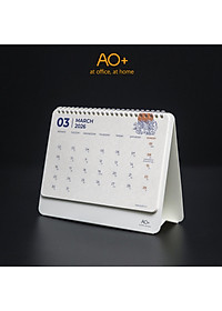 Lịch để bàn 2026 AO+ bản giới hạn có lịch âm in họa tiết hoa văn vốn cổ AA625