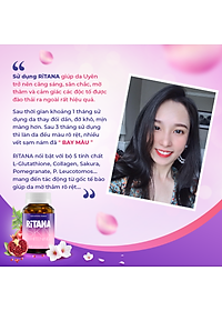 [Hộp 30v] Viên Uống Trắng Da Ritana Ecogreen Chứa Glutathione Mờ Sạm Nám, Chống Nắng Cho Da