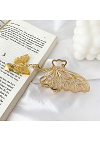Kẹp tóc kim loại bướm treo - vàng