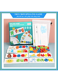 Bộ thẻ học ghép chữ cái tiếng Anh bằng gỗ - Spelling game