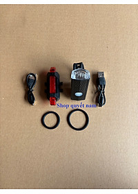 Bộ đèn pha led và đèn hậu cho xe đạp sạc usb tiện lợi, dễ sử dụng