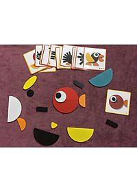 Ghép hình tư duy theo thẻ Montessori