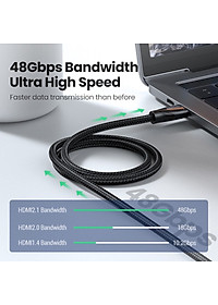Cáp HDMI 2.1 Ugreen Cao Cấp Chính Hãng HD140 (4K@120Hz x 8K@60Hz- ARC) 80401 80402 80403 80404 Dây Mềm hàng chính hãng