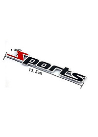 Logo kim loại chữ nổi SPORTS dán ô tô