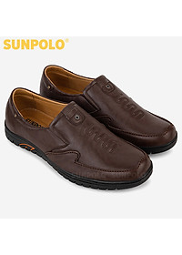 Giày Lười Nam Da Bò SUNPOLO SUS511 (Đen, Nâu)
