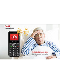 Điện thoại Masstel Fami 8 4G(LTE) Gọi HD call , Bàn phím chữ số lớn,Loa to - Hàng chính hãng